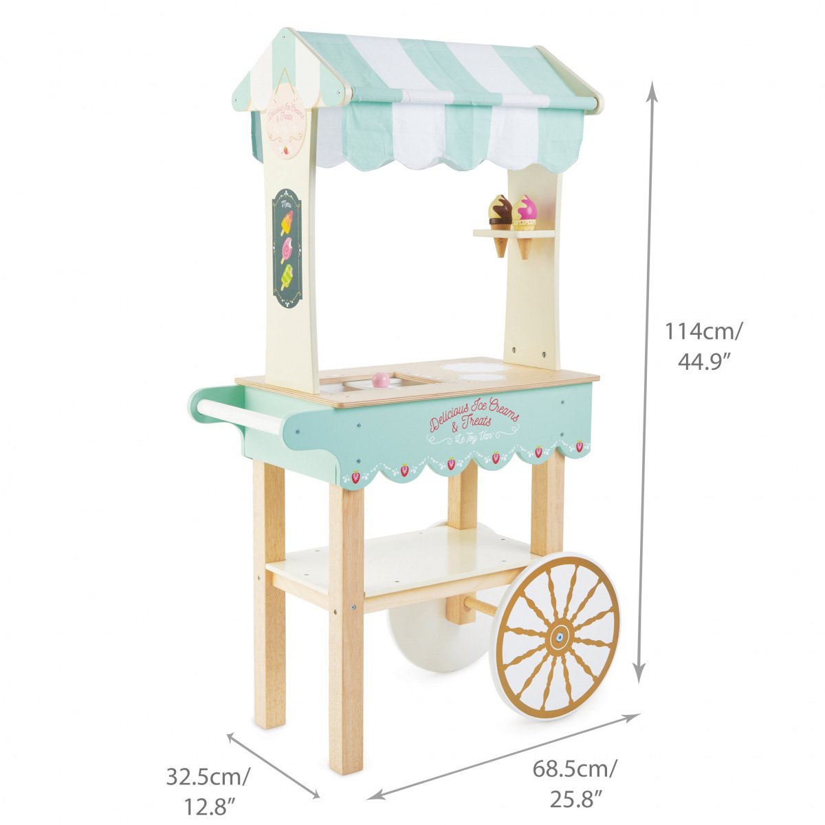 Игровой набор Le Toy Van Тележка с мороженым, бирюзовый (TV327) - фото 2