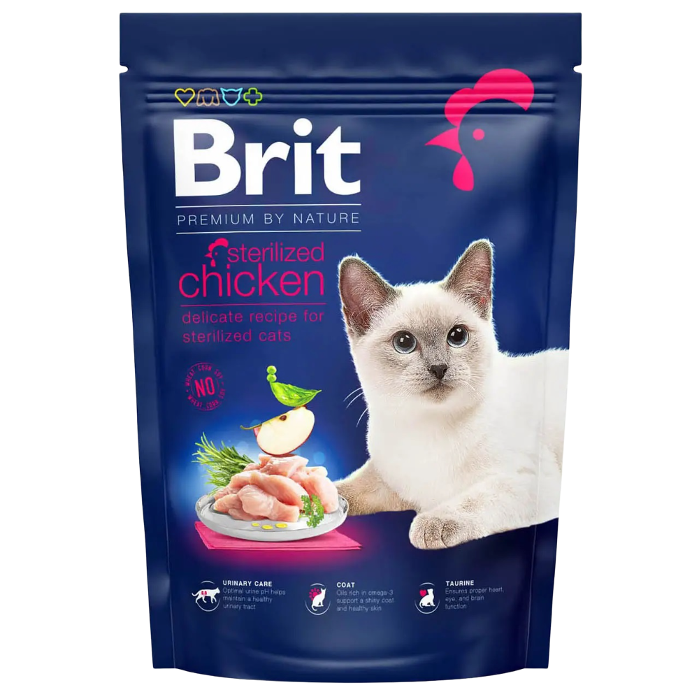 Сухой корм для стерилизованных котов Brit Premium by Nature Cat Sterilised, 800 г (с курицей) - фото 1