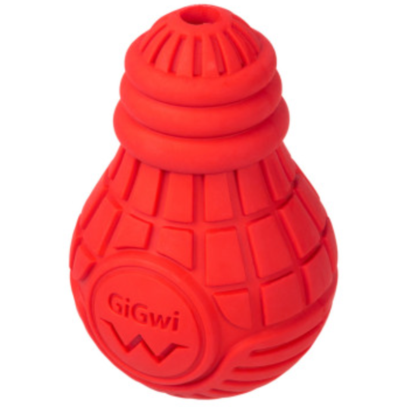 Игрушка для собак GiGwi Bulb Rubber, Лампочка резиновая, M, красная, 11 см (2337) - фото 1