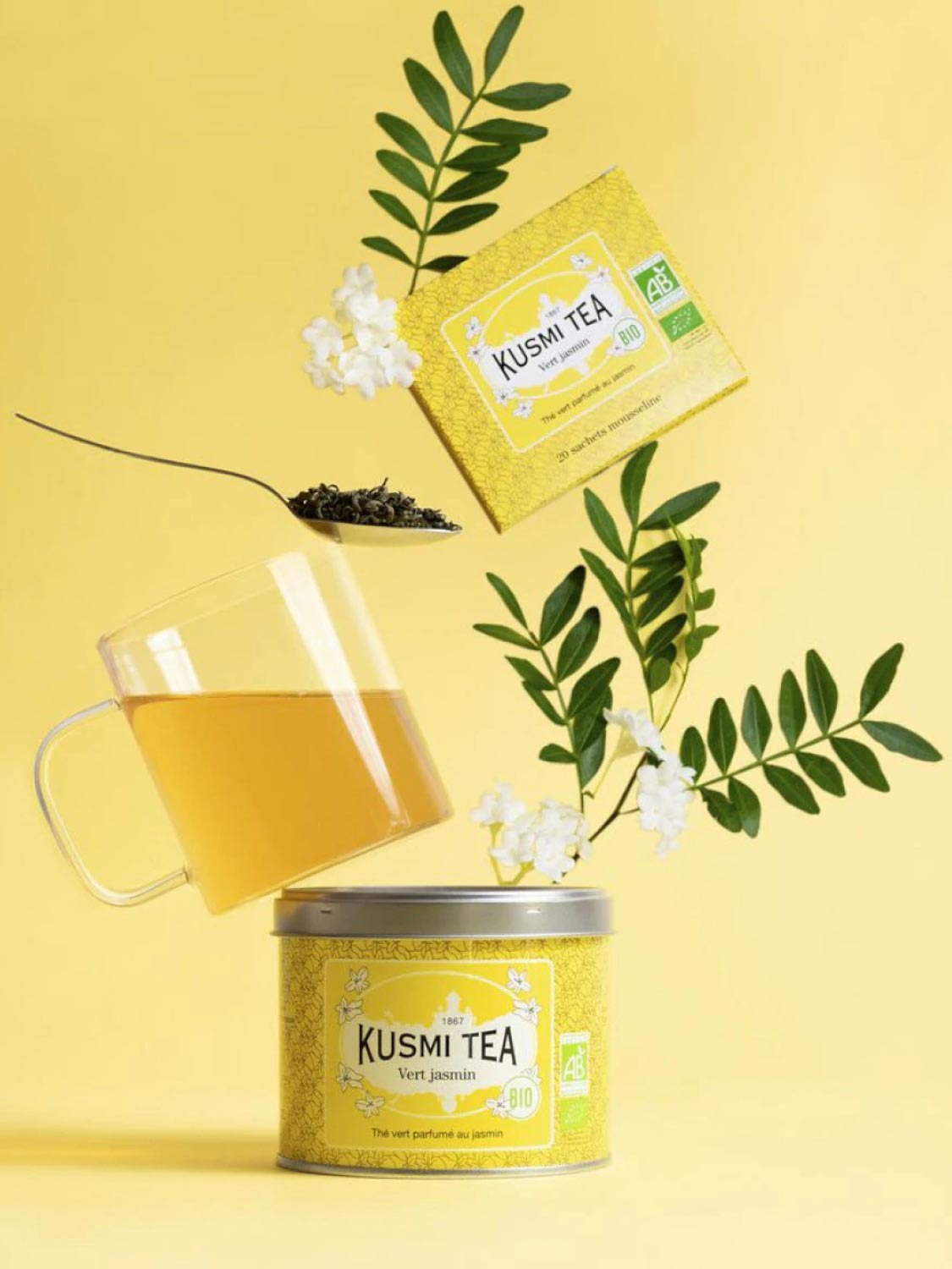 Чай зелений Kusmi Tea Green Jasmine органічний 40 г (20 шт. х 2 г) - фото 4