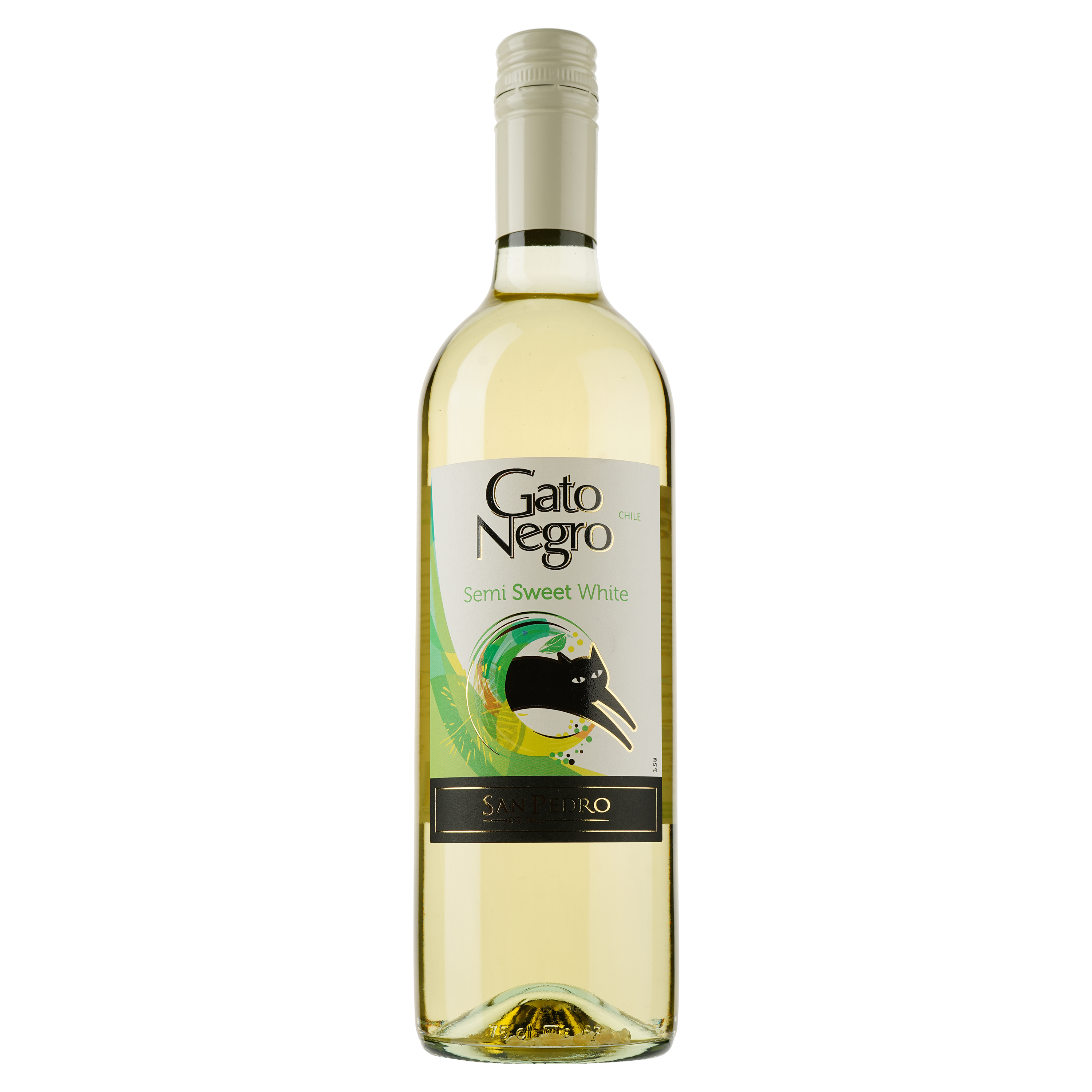Вино Gato Negro, біле, напівсолодке, 10,5%, 0,75 л (488650) - фото 1