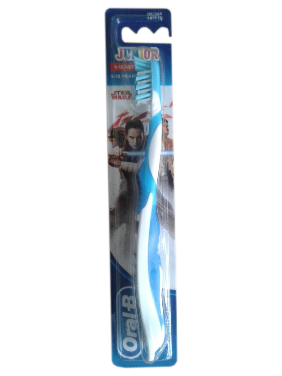 Дитяча зубна щітка Oral-B Junior Star Wars, м'яка, блакитний (81663268) - фото 1