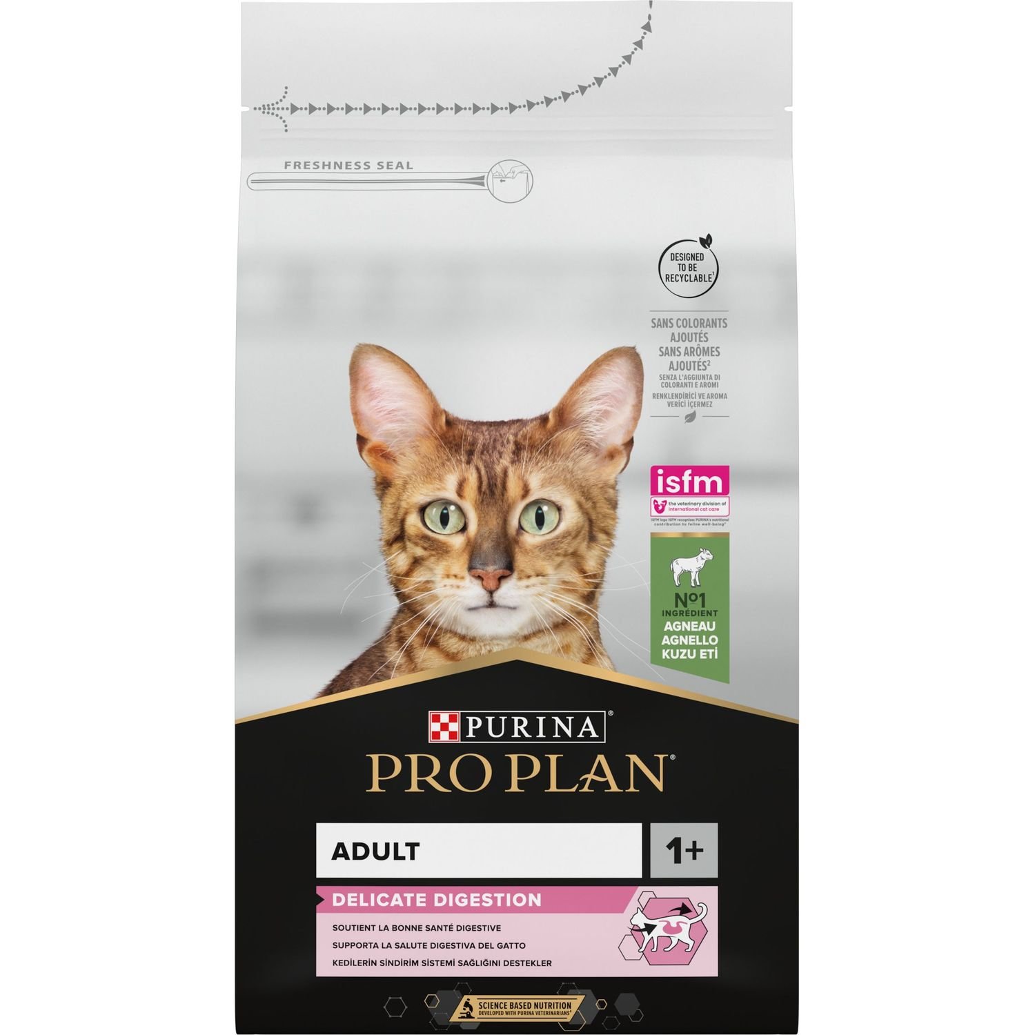 Сухой корм для взрослых кошек с чувствительным пищеварением и привередливых к еде Purina Pro Plan Adult 1+ Delicate Digestion, с ягненком, 1,5 кг (12370530) - фото 1