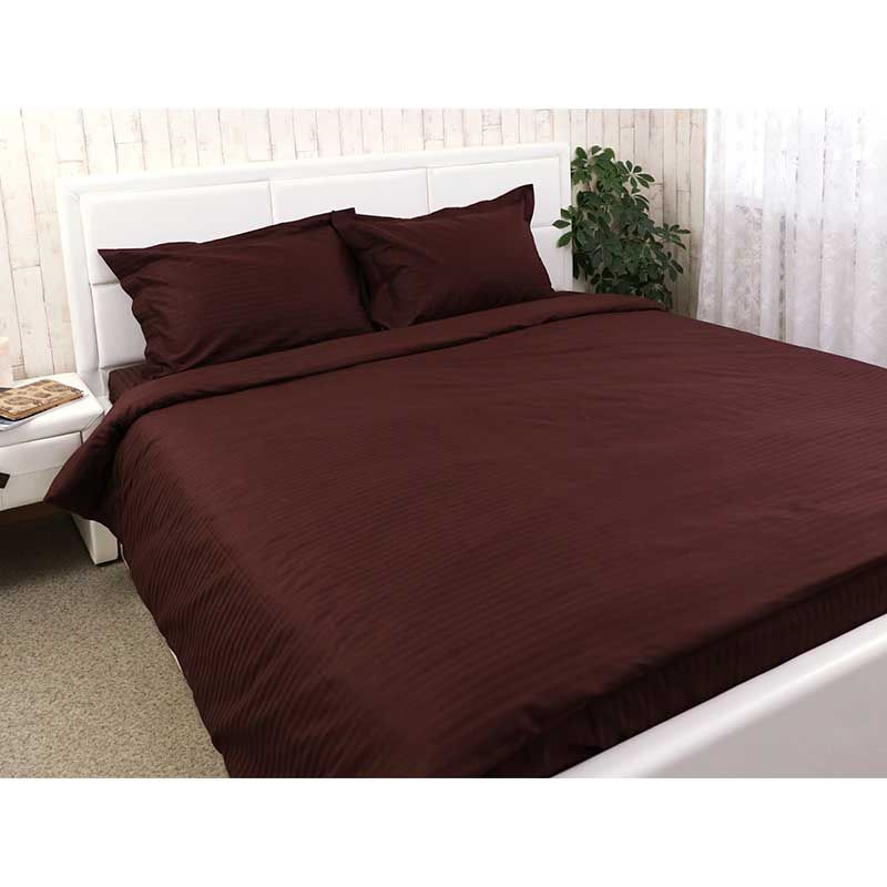 Photos - Bed Linen Runo Комплект постільної білизни Руно 50ДУВенге, сатин страп, євростандарт (845 