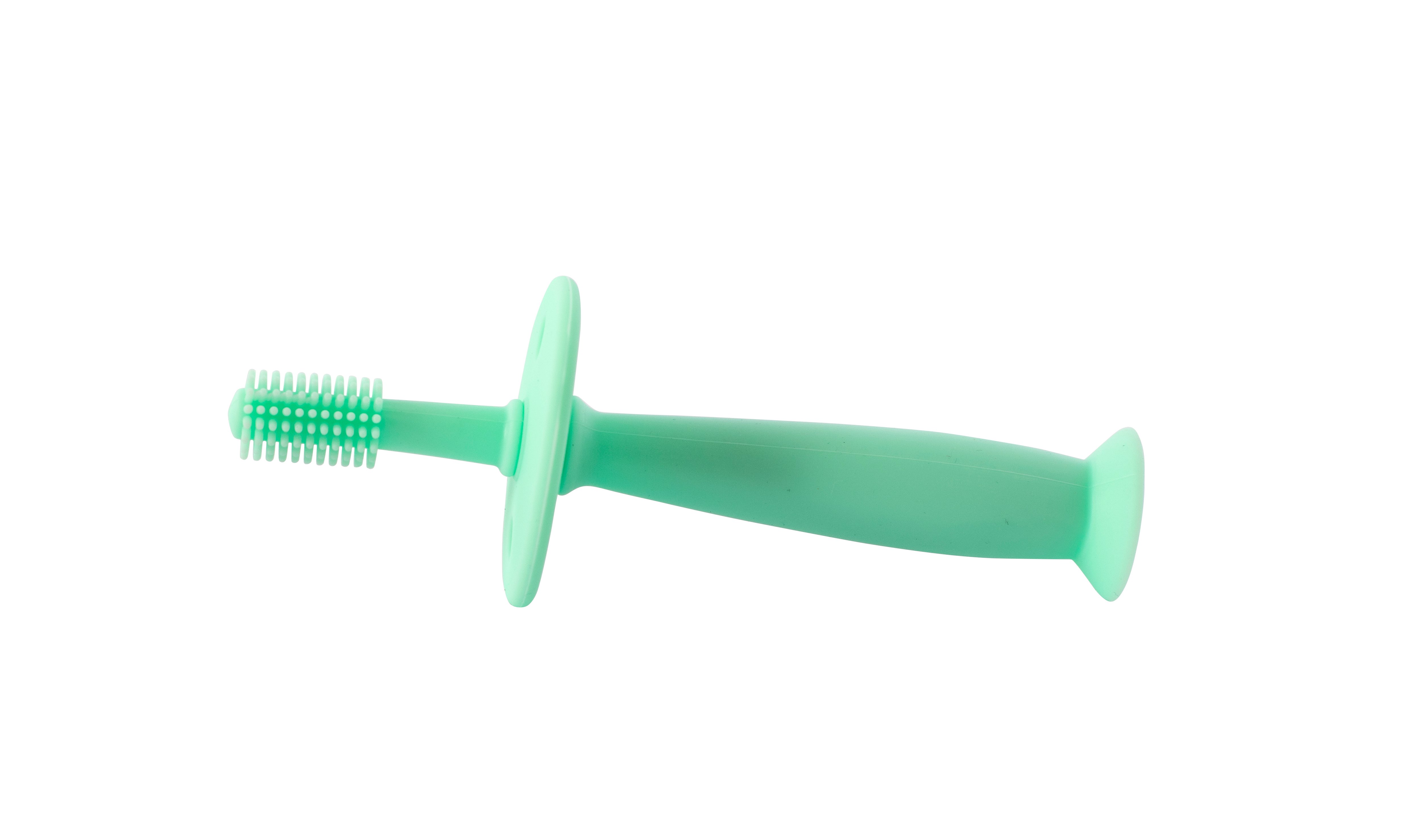 Зубная щетка на присоске Baby Team, силиконовая, салатовый (7205) - фото 2