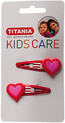 Набор металлических зажимов для волос Titania Сердце, 6см, красный, 2шт.(8501 KIDS) - фото 1