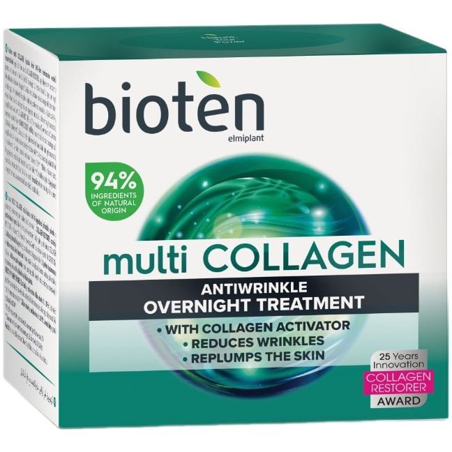 Photos - Cream / Lotion Нічний крем для обличчя Bioten Multi Collagen Antiwrinkle Overnight Treatm