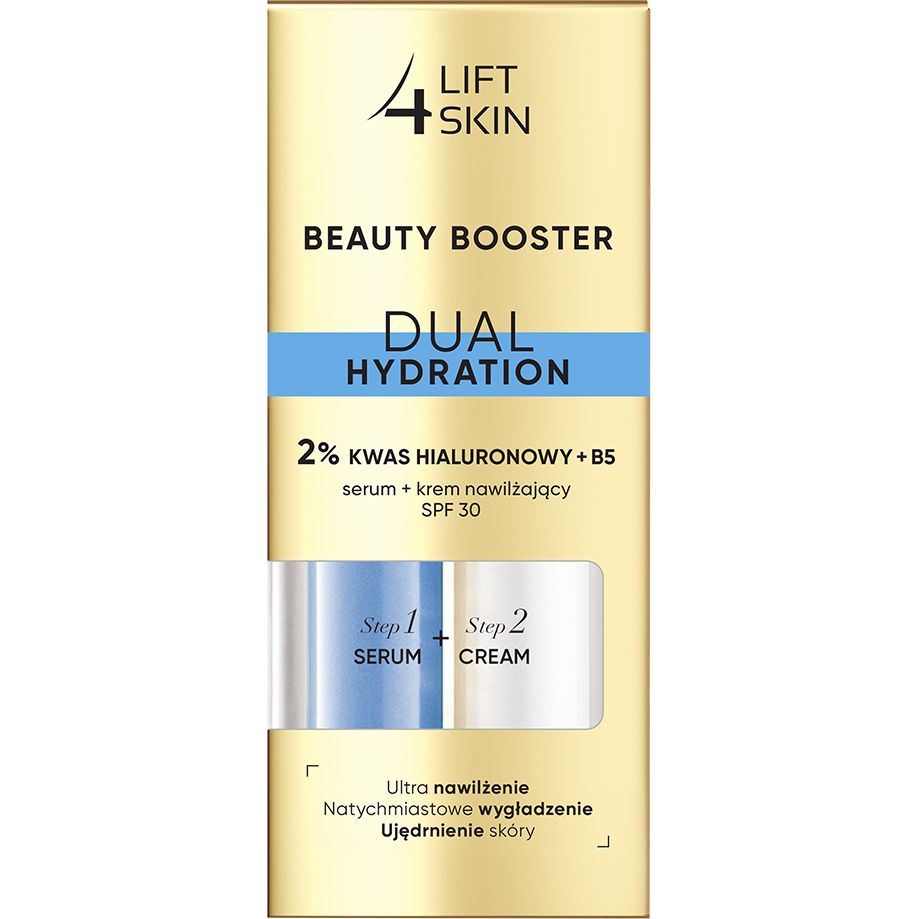 Сироватка Lift 4 Skin Beauty Booster Dual Hydration 2% Hyaluronic Acid + B5 Serum + Moisturizing Cream SPF30+ 30 мл (2шт. х15 мл) - фото 2