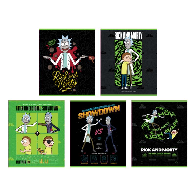 Набір зошитів Kite Rick and Morty А5 в лінійку 24 аркуші 20 шт. (RM24-239) - фото 1