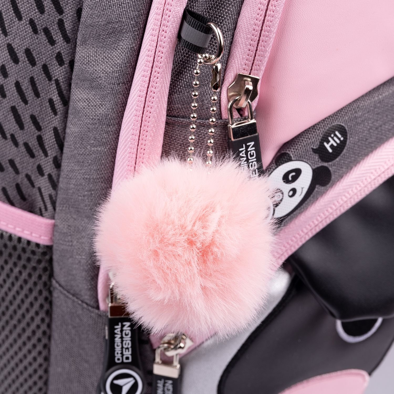 Рюкзак Yes TS-42 Hi panda, серый с розовым (554676) - фото 9