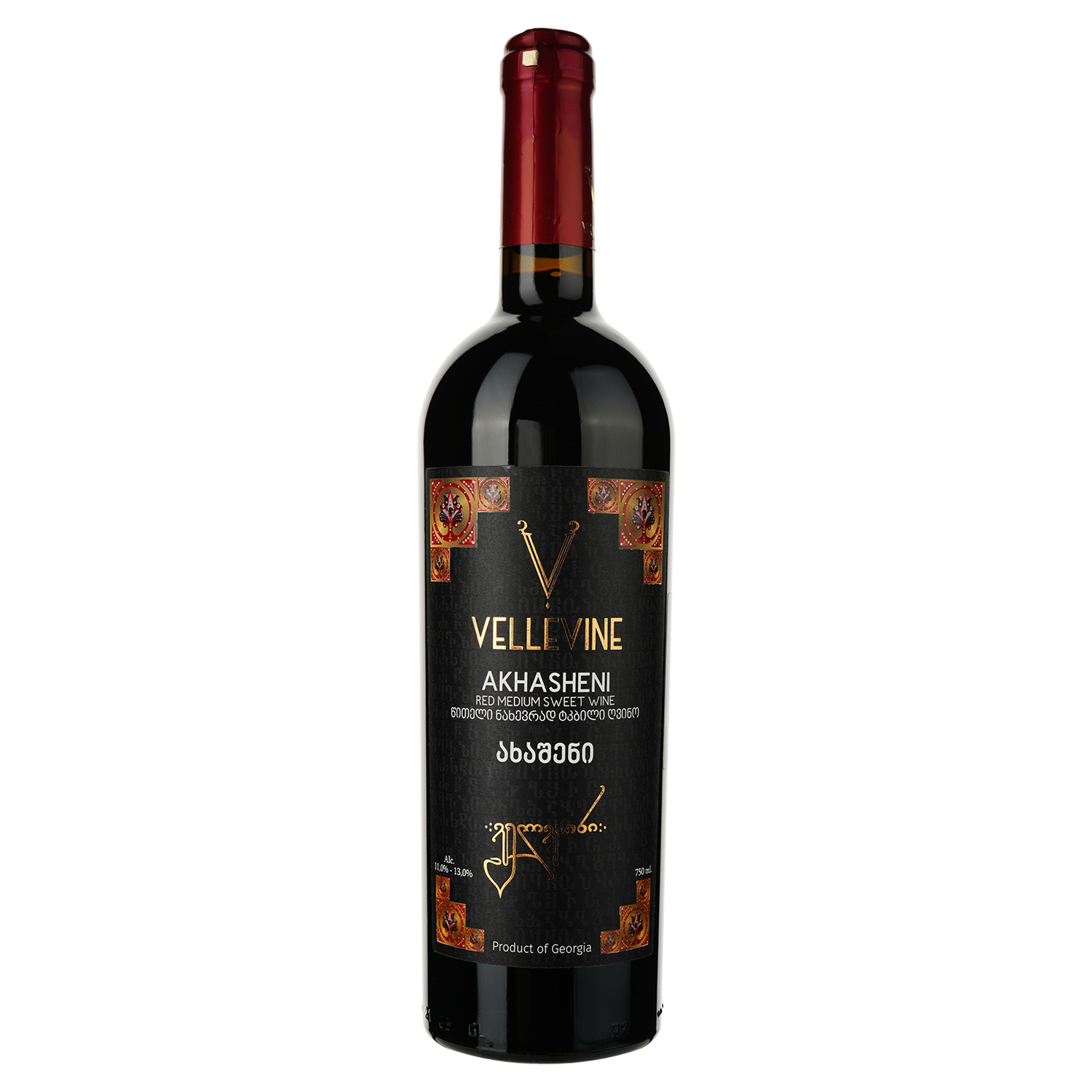 Вино Vellevine Akhasheni червоне напівсолодке 0.75 л - фото 1
