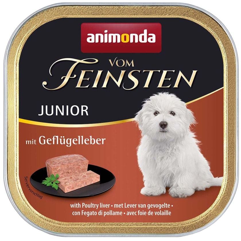 Вологий корм для цуценят Animonda Vom Feinsten Junior with Poultry liver, з печінкою птиці, 150 г - фото 1