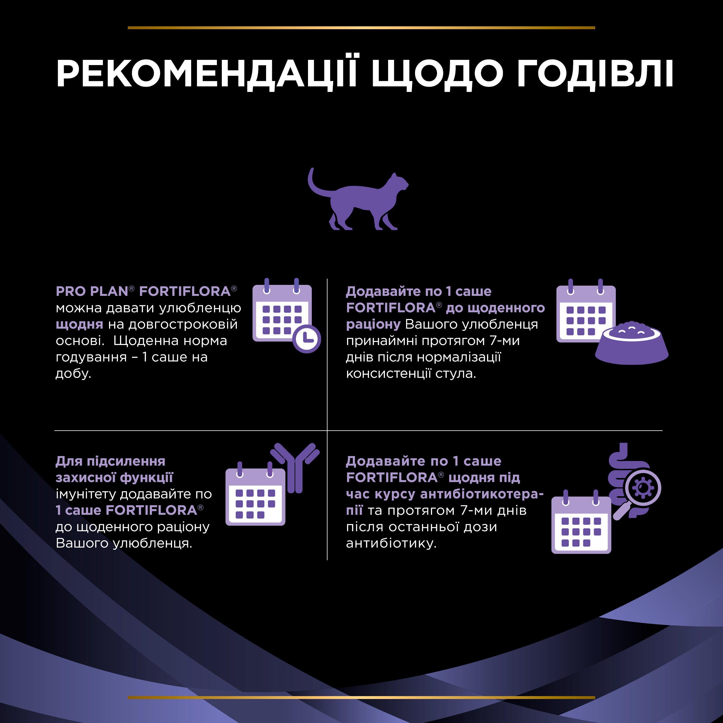 Кормова добавка з пробіотиком Purina Pro Plan FortiFlora для дорослих котів та кошенят для підтримання нормальної міклофлори шлунково-кишкового тракту 30 г (30 шт. х 1 г) (12381923) - фото 9