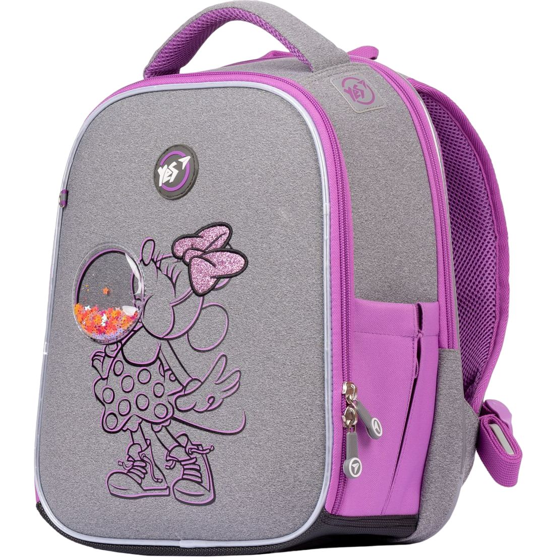Рюкзак каркасний Yes H-100 Minnie Mouse, сірий з бузковим (552174) - фото 1