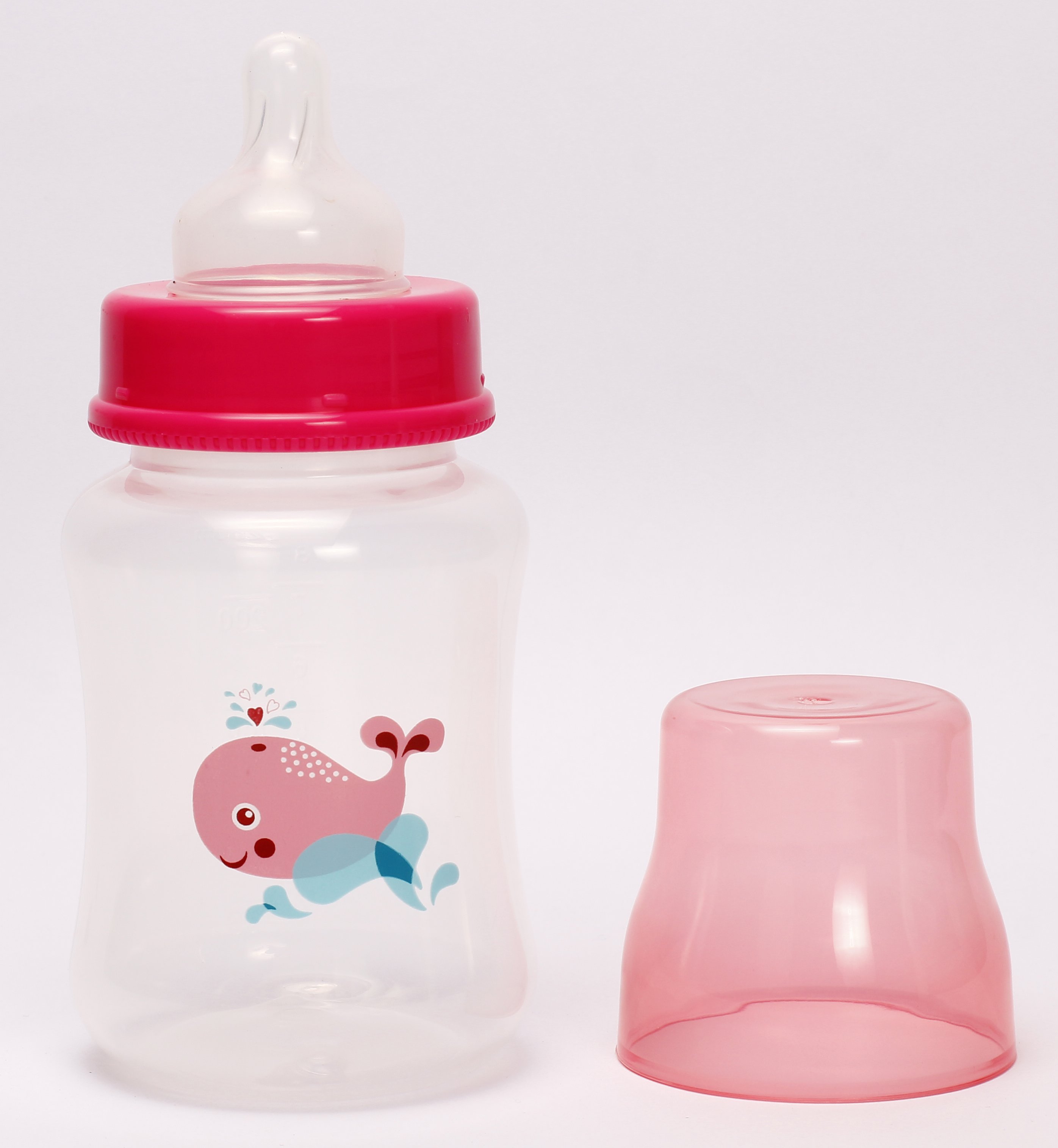 Бутылочка для кормления Курносики, с широким горлышком, с силиконовой соской, 250 мл, розовый (7006 рож) - фото 2