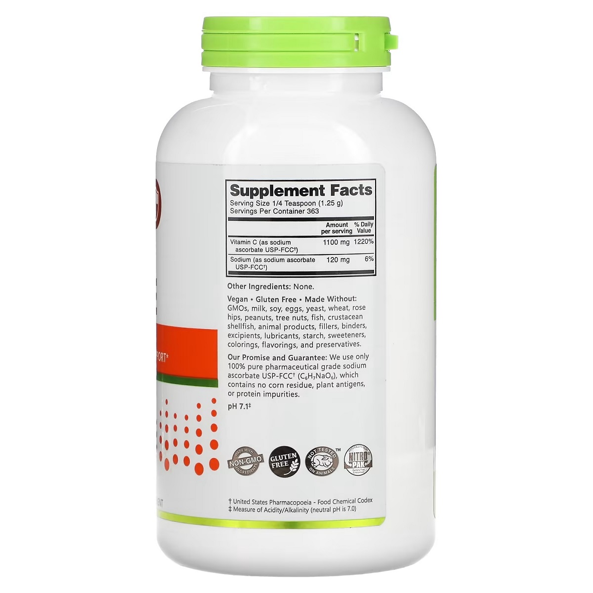 Аскорбат натрия NutriBiotic Sodium Ascorbate 454 г - фото 2