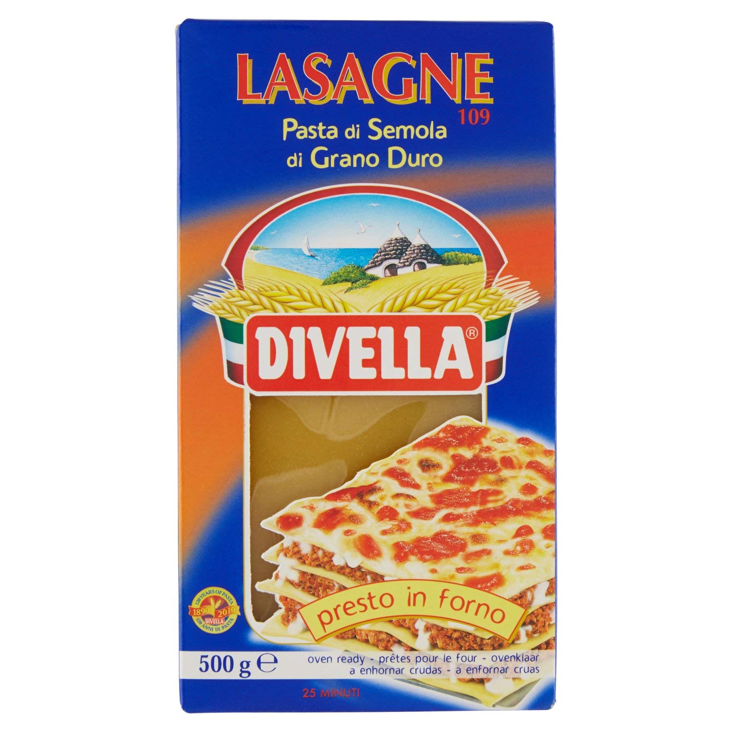 Макаронные изделия Divella Лазанья di Semola 109, 500 г (DLR12138) - фото 1