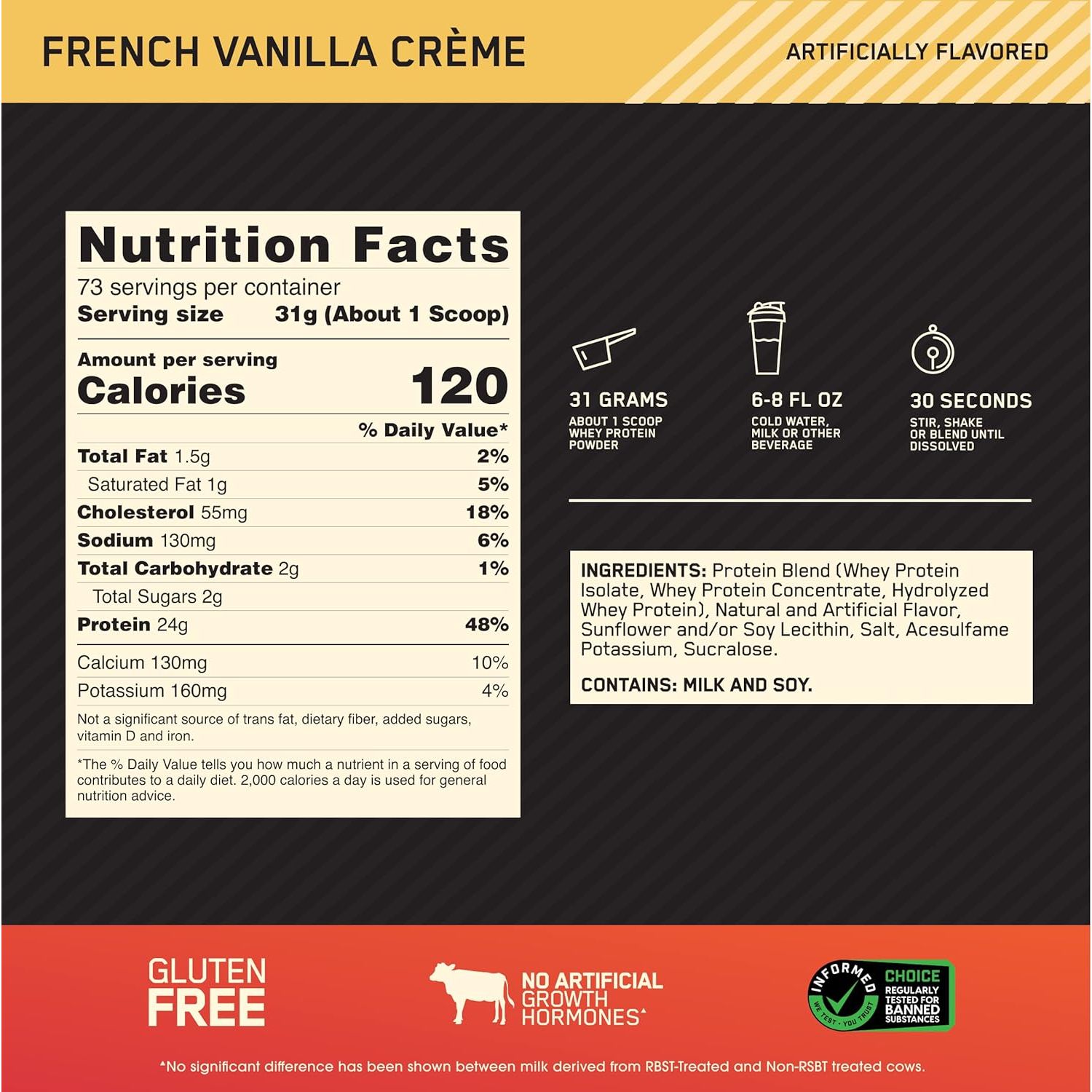 Сывороточный протеин Optimum Nutrition Whey Gold Standard French vanilla 2.27 кг - фото 4