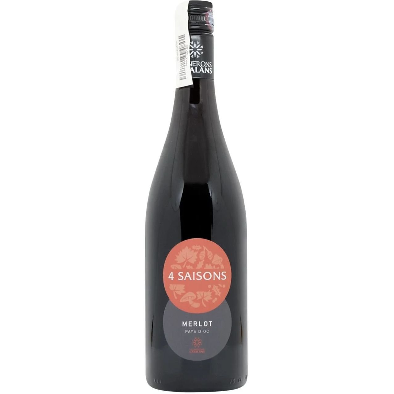 Вино Vignerons Catalans IGP Pays d'Oc 4 Saisons Merlot, красное, сухое, 0,75 л (8000019582646) - фото 1
