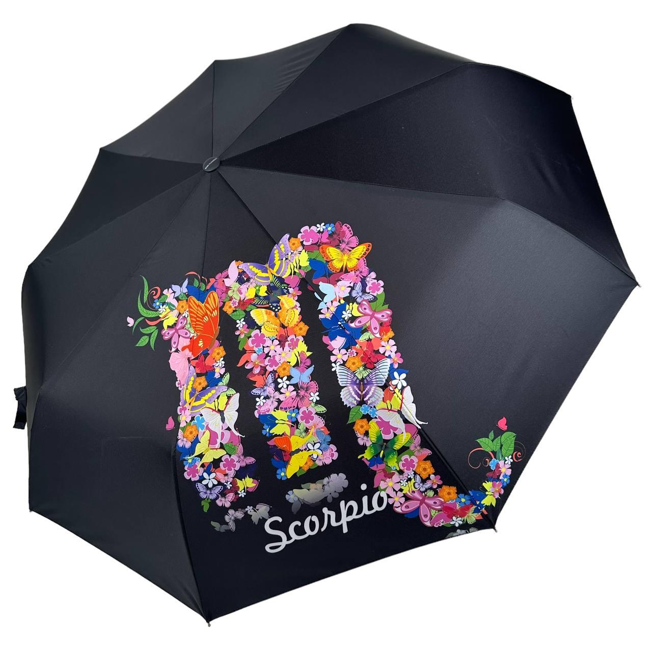Женский складной зонтик полный автомат Rain 98 см черный - фото 5