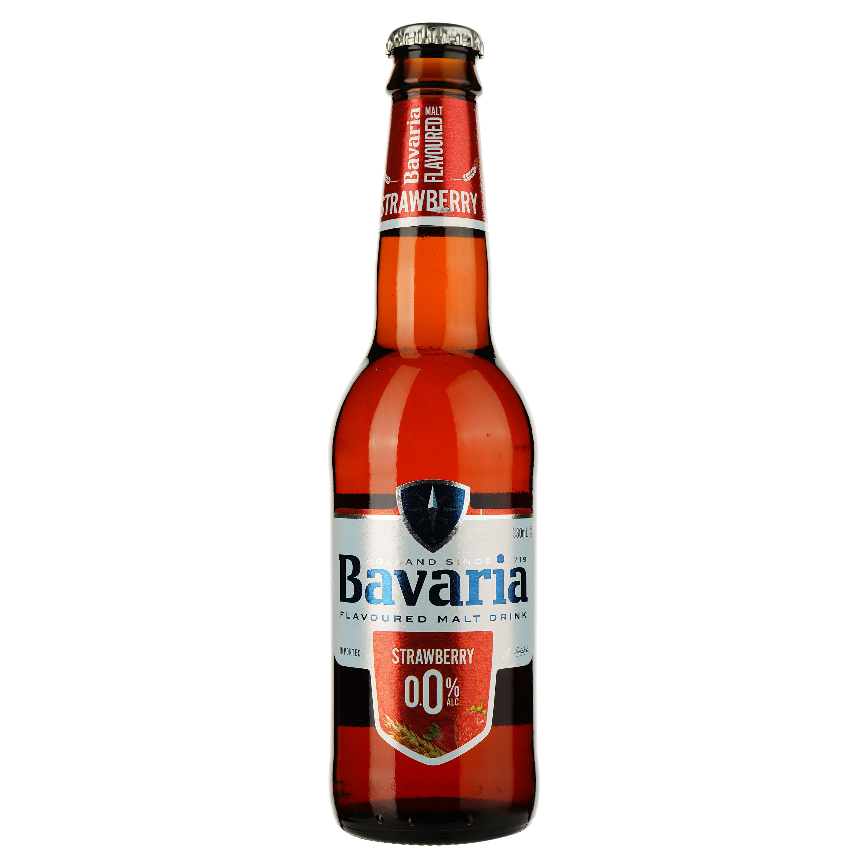 Пиво Bavaria Клубника, безалкогольное, светлое, фильтрованное, 0,33 л - фото 1
