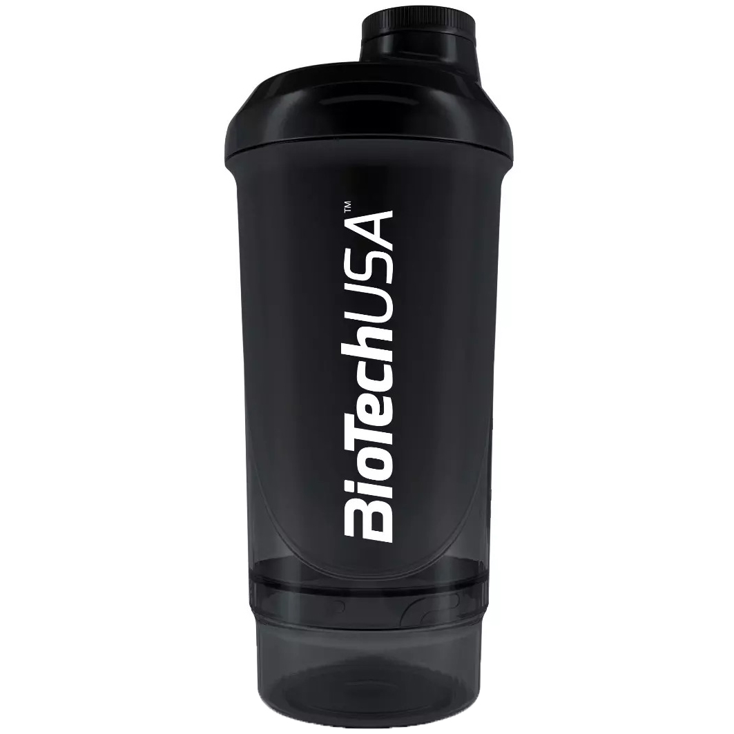 Шейкер BiotechUSA Wave+ Compact shaker Panther Black 500 мл (150 мл) (24080300) - фото 1