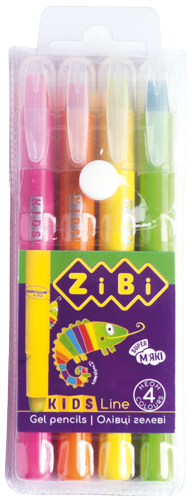 Олівці гелеві ZiBi Kids Line Neon, 4 шт. (ZB.2496) - фото 1