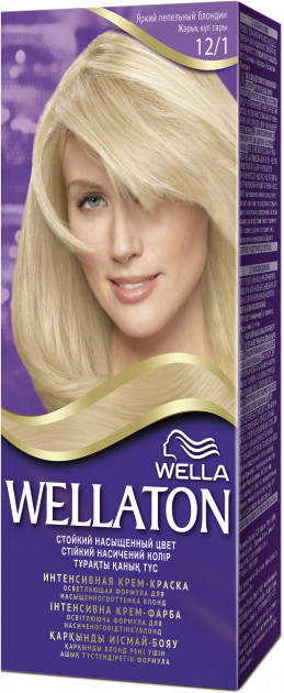 Стійка крем-фарба для волосся Wellaton, відтінок 12/1 (яскравий попелястий блондин), 110 мл - фото 1