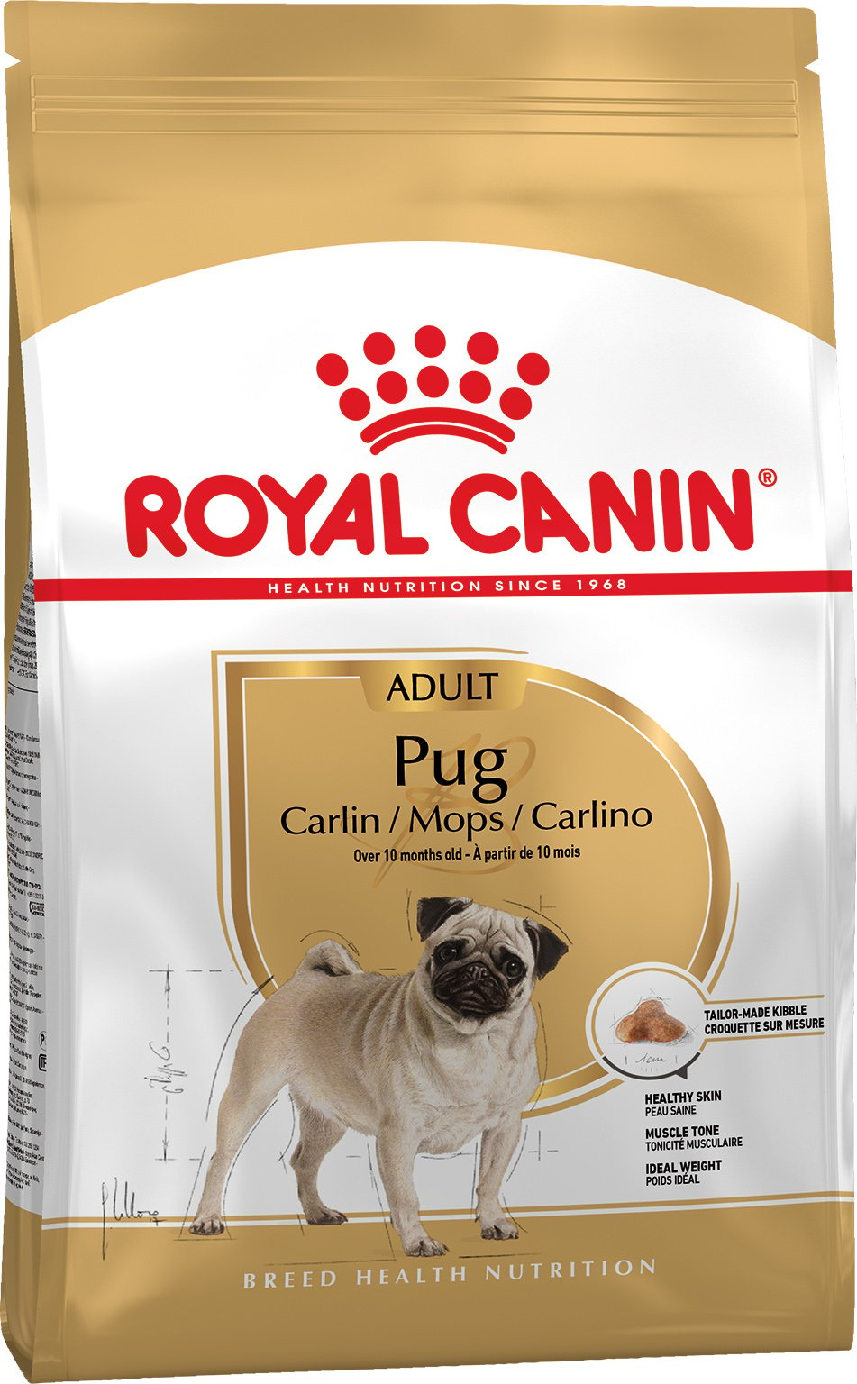 Сухой корм Royal Canin Pug Adult для взрослых собак, с мясом птицы и рисом, 1,5 кг - фото 1