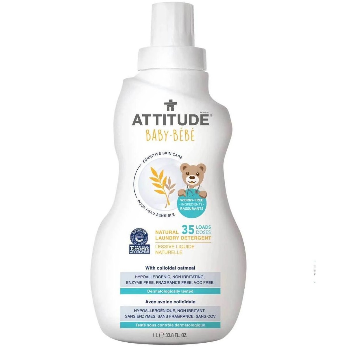 Засіб для прання дитячої білизни Attitude Sensitive Skin, 1 л - фото 1