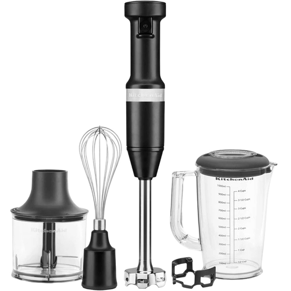 Блендер занурювальний KitchenAid 5KHBV83EBM з аксесуарами матовий чорний - фото 1