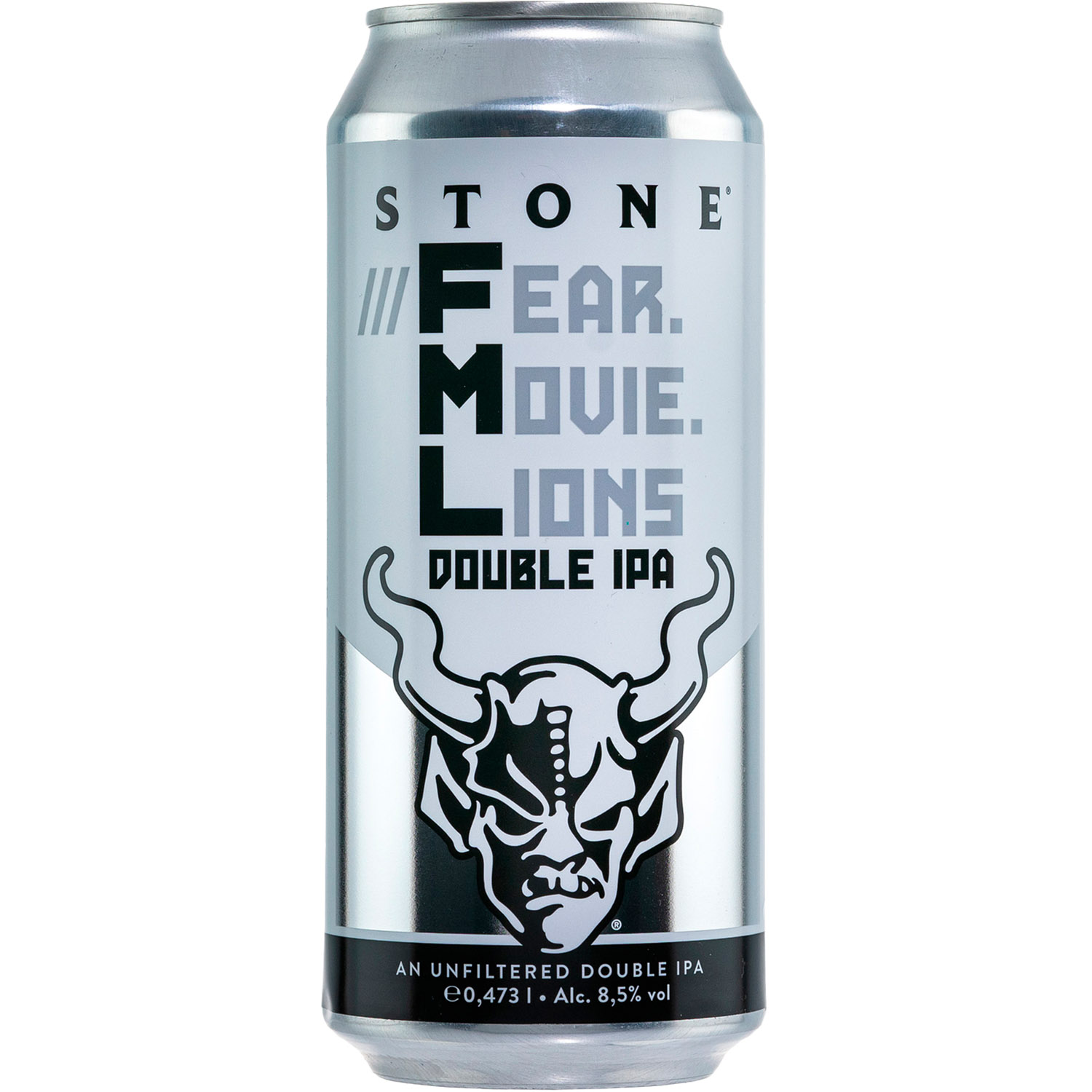 Пиво Stone Fear Movie Lions Hazy Double IPA, полутемное, 8,5%, ж/б, 0,473 л - фото 1