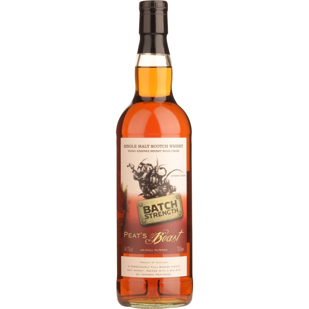 Виски Peat's Beast Pedro Ximenez Sherry Single Malt Scotch Whisky 54.1% 0.7 л - фото 1