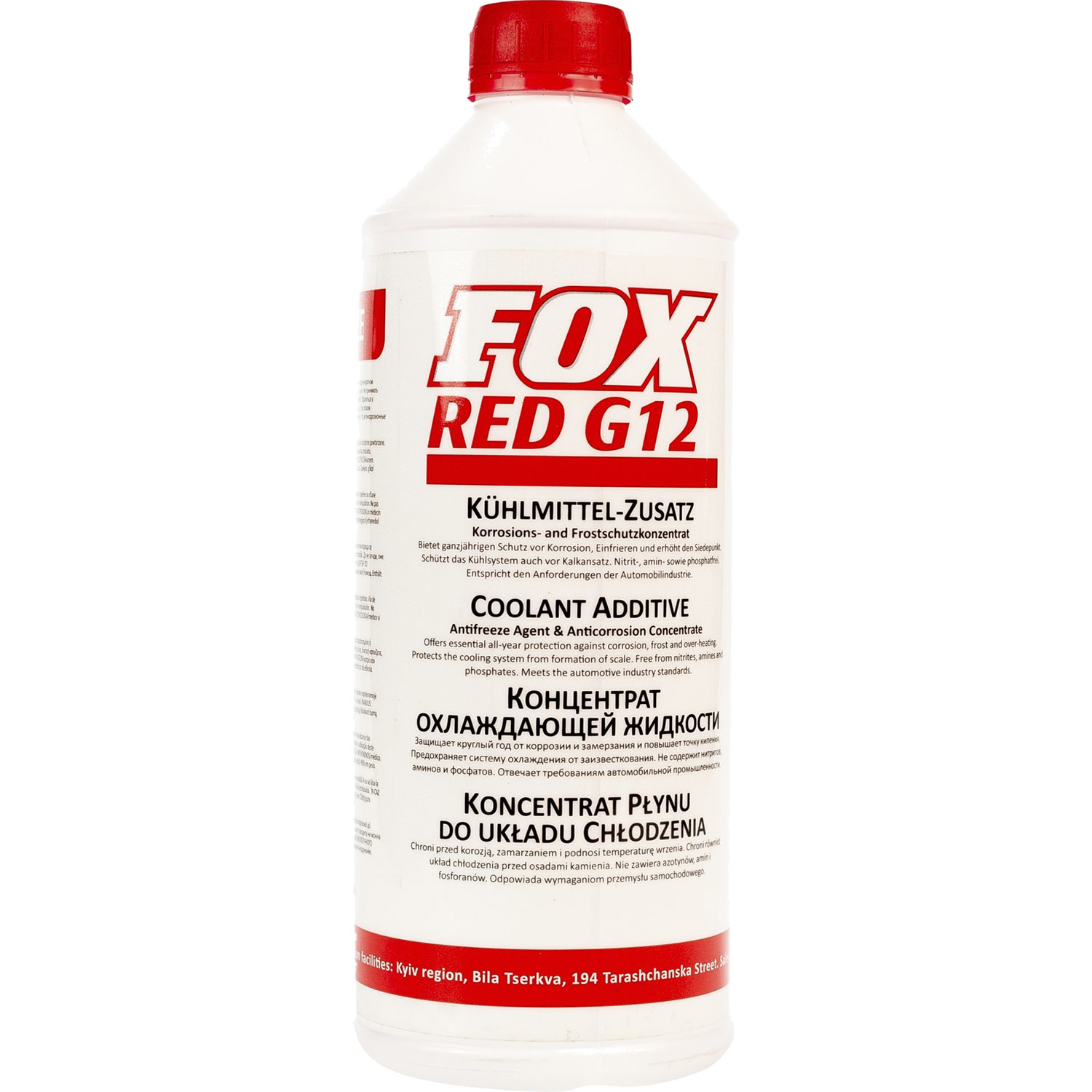 Охлаждающая жидкость Fox антифризовый концентрат красный 1.5 л - фото 1