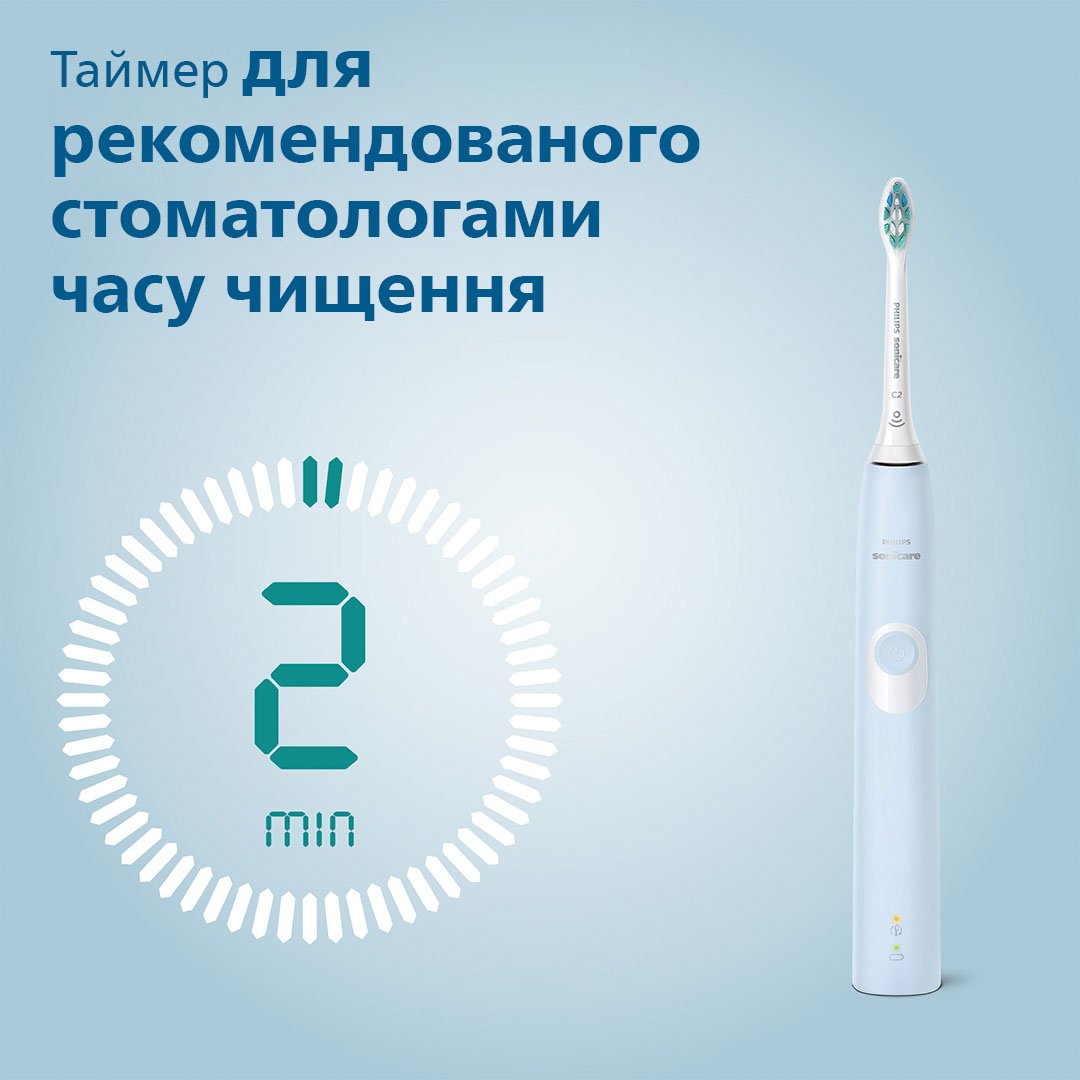 Електрична зубна щітка Philips Sonicare Protective Clean блакитна (HX6803/04) - фото 8