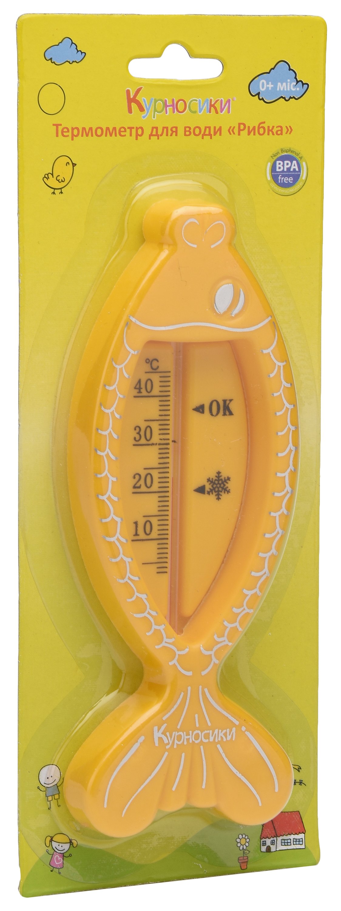 Термометр для води Курносики Рибка, жовтий (7086 жовт) - фото 3