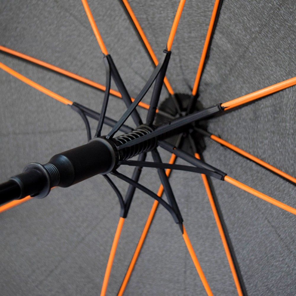 Зонт-трость Bergamo Line черный с оранжевым (7130010) - фото 4