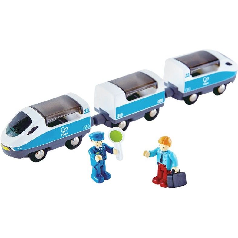 Набор для игрушечной железной дороги Hape Поезд Интерсити с вагонами (E3728) - фото 1