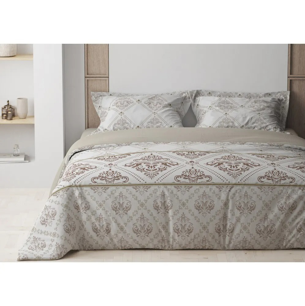 Комплект постельного белья ТЕП Happy Sleep Glorius семейный кремовый с белым (2-03797_26065) - фото 1