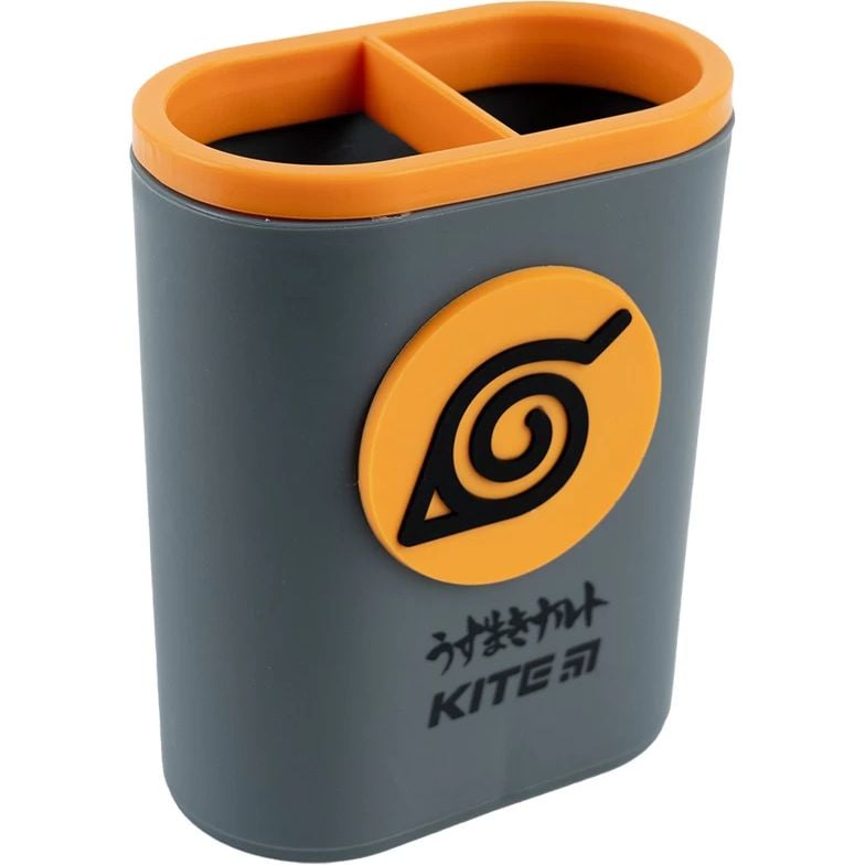 Стакан-підставка для канцелярських приладів Kite з фігуркою Naruto 2 відділення чорна (NR23-170) - фото 1