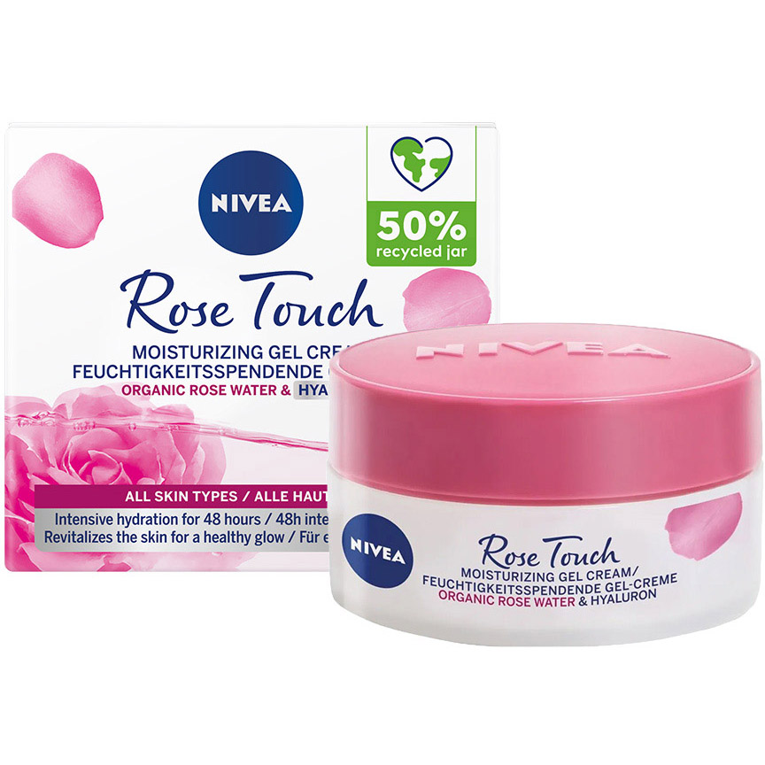 Увлажняющий гель-крем Nivea Rose Touch с розовой водой и гиалуроновой кислотой 50 мл - фото 1