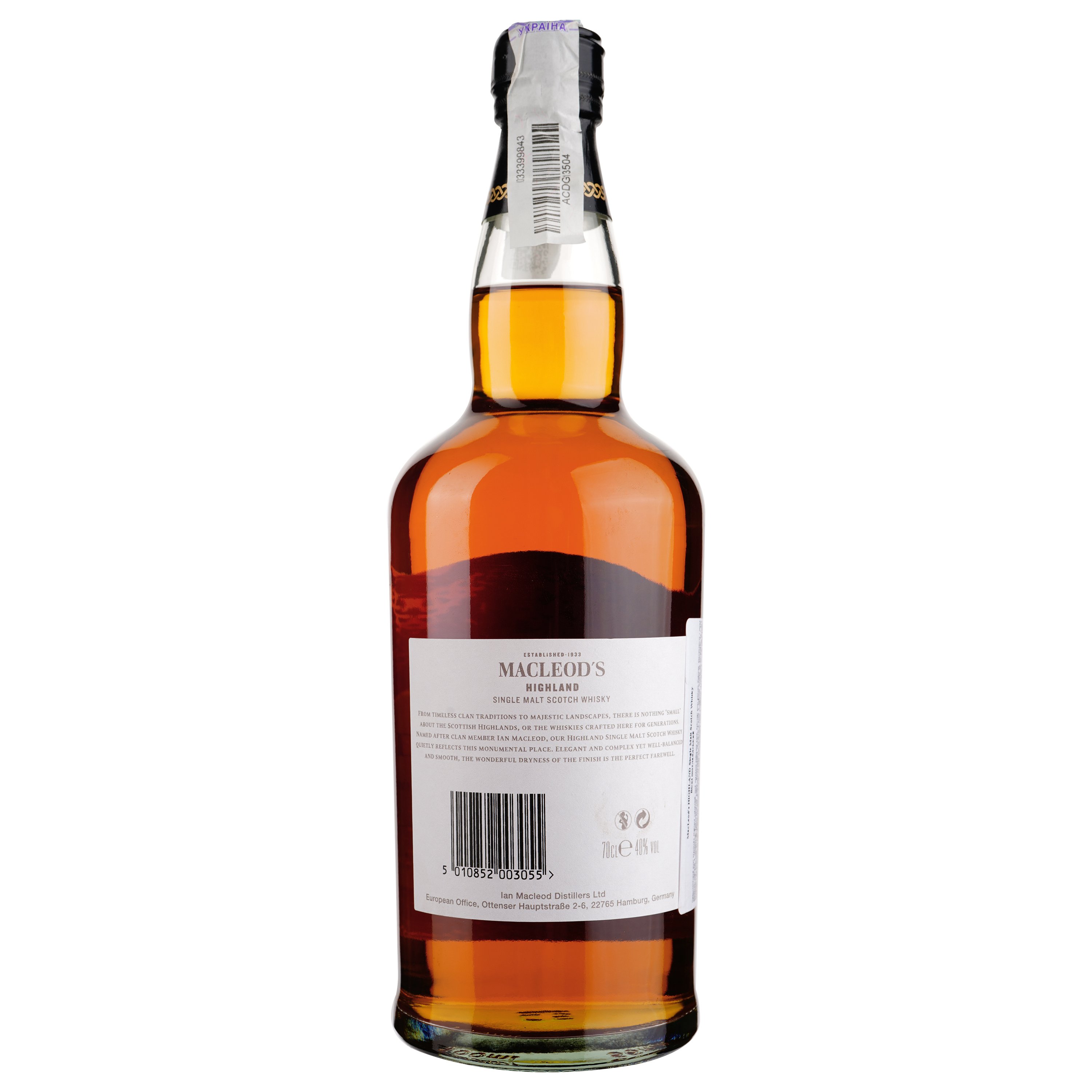 Віскі Macleod's Highland Single Malt Scotch Whisky, 40%, 0,7 л - фото 2