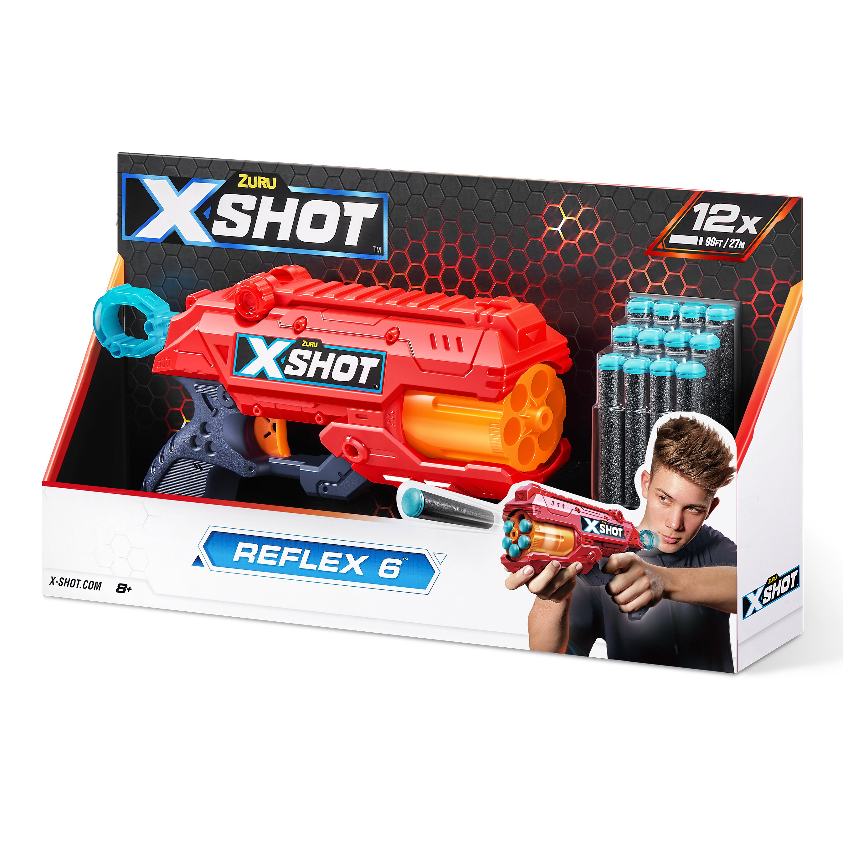 Скорострельный бластер Zuru X-Shot Red Excel Reflex 6, 16 патронов (36433R) - фото 4