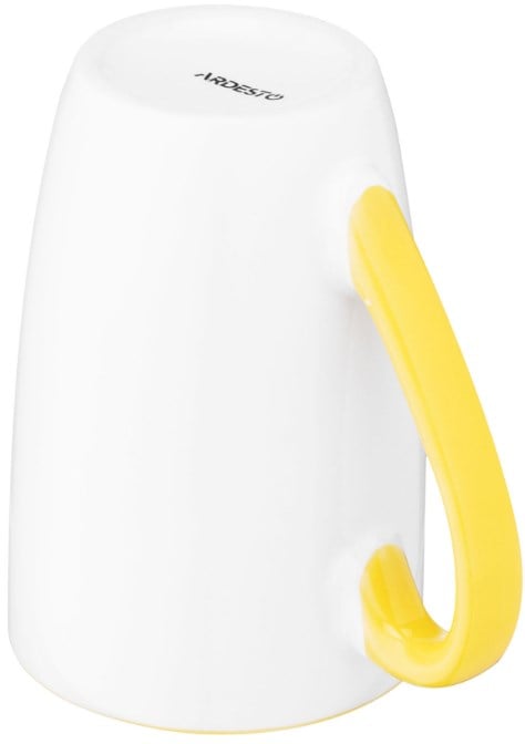 Чашка Ardesto Lorenzo Y, 360 мл, біла з жовтим (AR3481Y) - фото 4