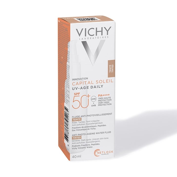 Сонцезахисний невагомий флюїд Vichy Capital Soleil проти ознак фотостаріння шкіри обличчя, з універсальним тонуючим пігментом, SPF 50+, 40 мл (MB452100) - фото 2