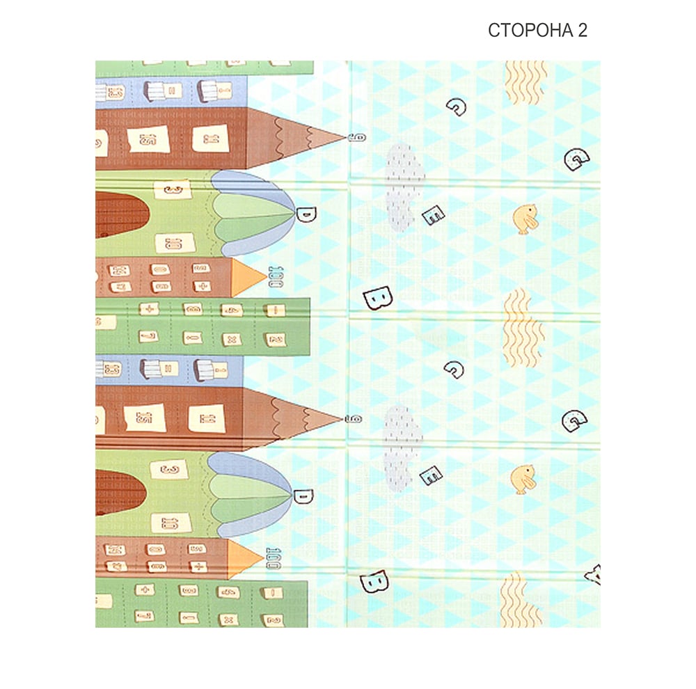 Дитячий двосторонній складний килимок Poppet Спальні малюки та Чарівне місто, 200x180x1 см (PP011-200) - фото 2