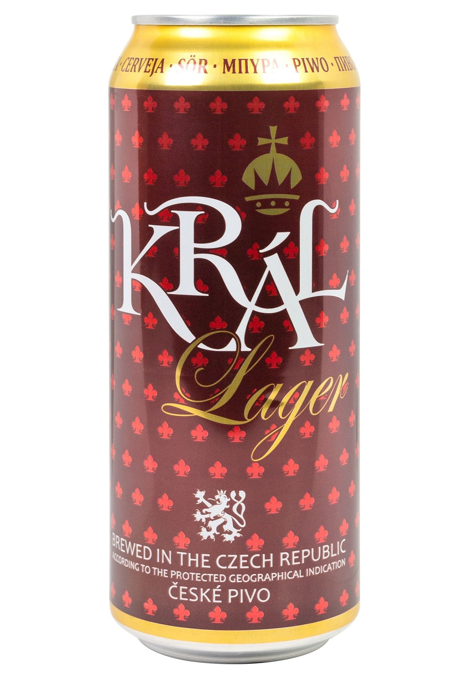 Пиво Kral Lager светлое, 4.6%, ж/б, 0.5 л - фото 1