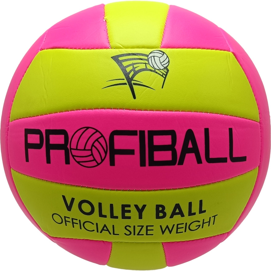 Мяч волейбольный Bambi 20.7 см разноцветный (EV-3159(Pink-Yellow)) - фото 1