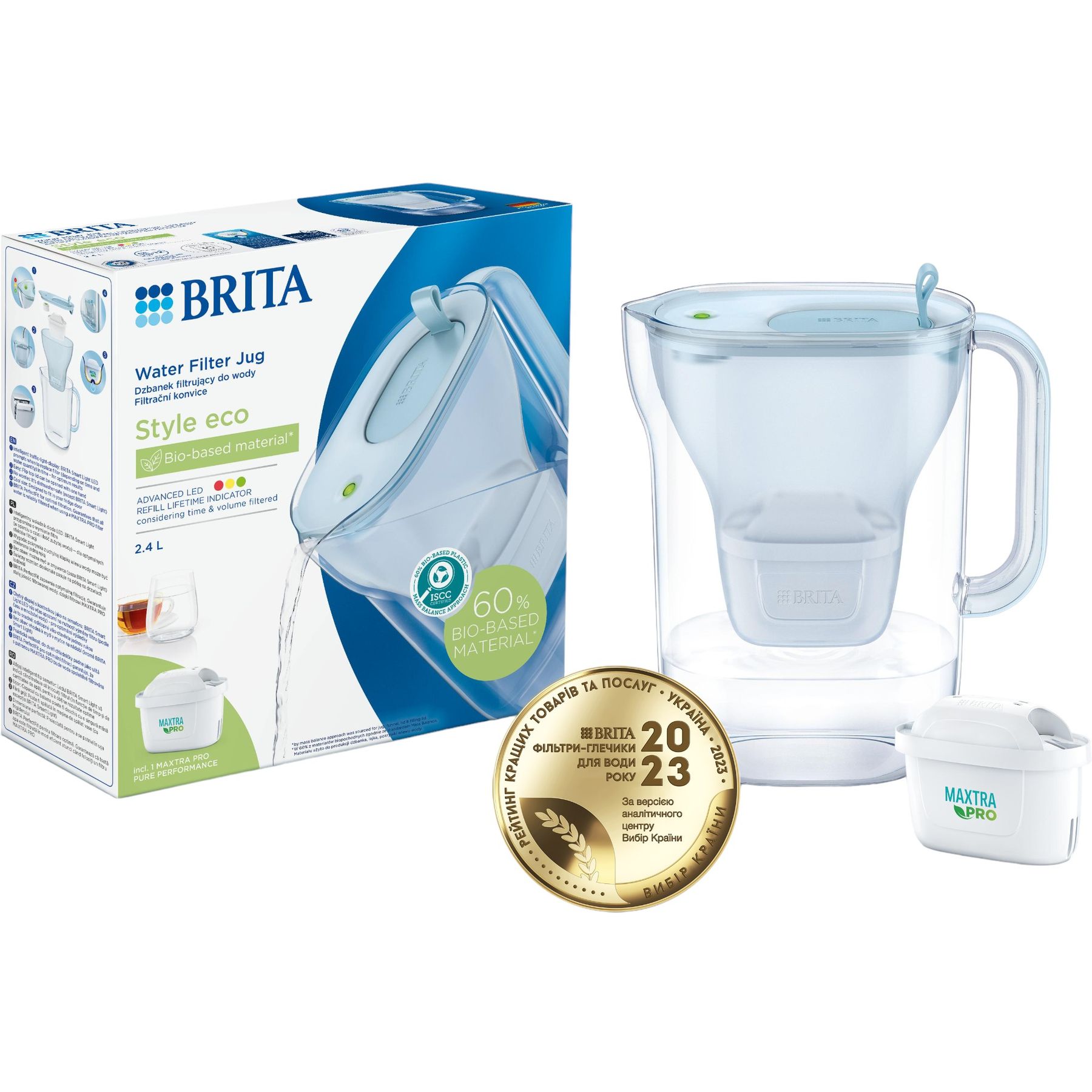 Фільтр-глечик Brita Style Eco LED MXPro синій 2.4 л (1052807) - фото 2