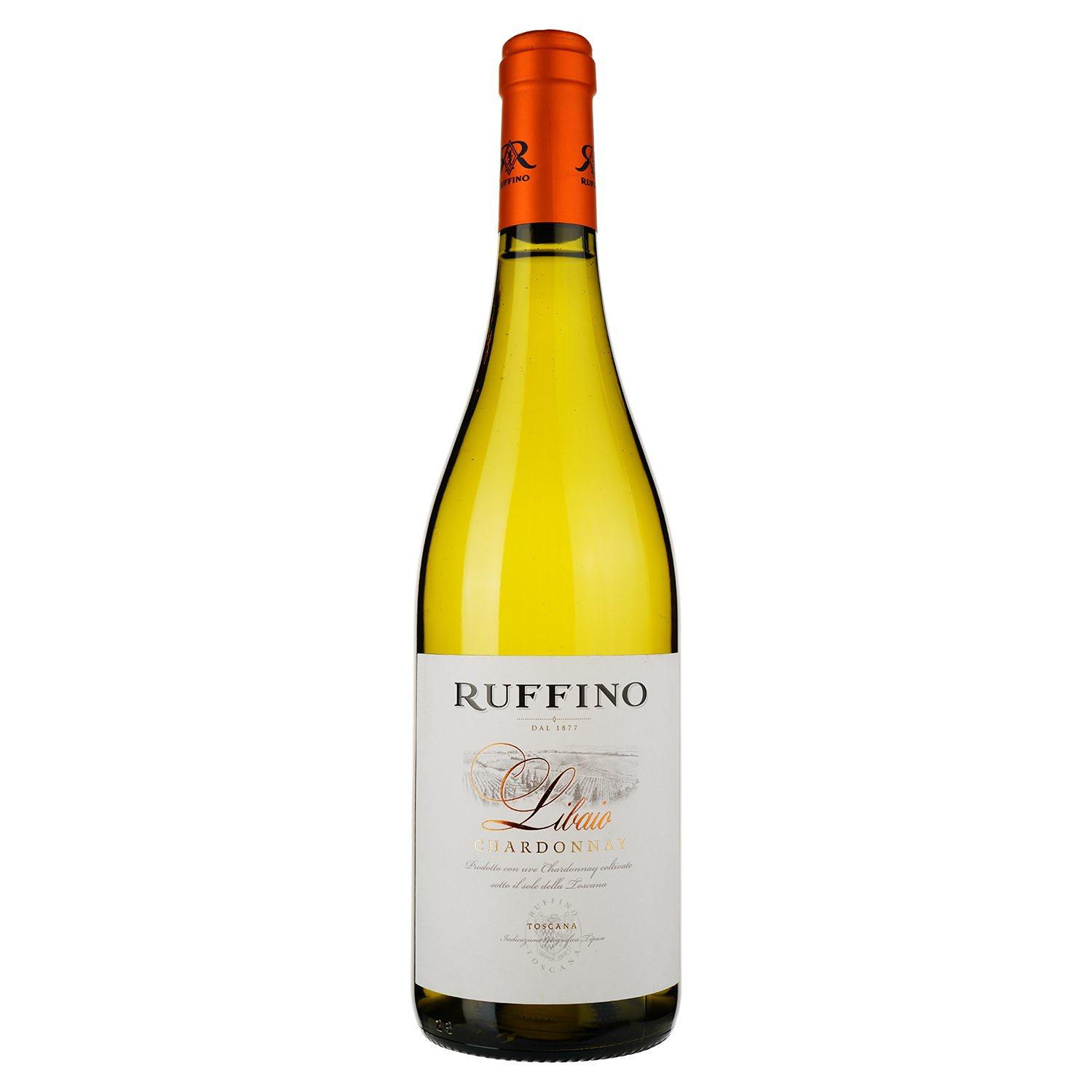 Вино Ruffino Libaio Chardonnay, белое, сухое, 0,75 л - фото 1